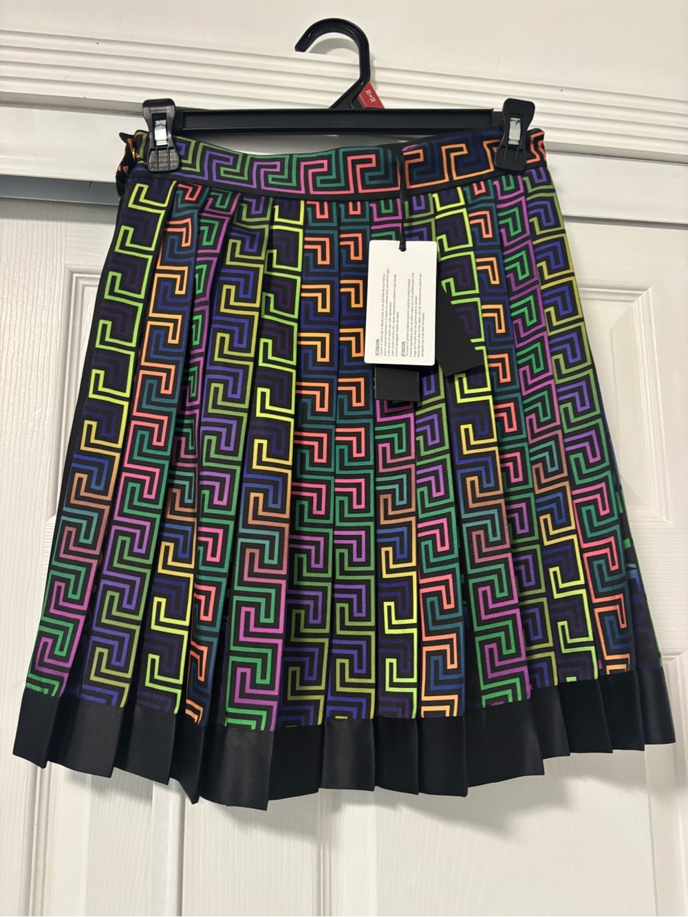 Versace Pleated Geo-Print Women's Skirt in Multi-Color